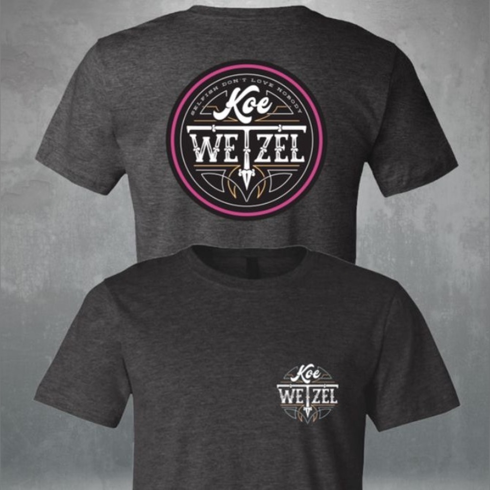 Koe Wetzel‎ Black Graphic Tee with Pink and White Logo size XL